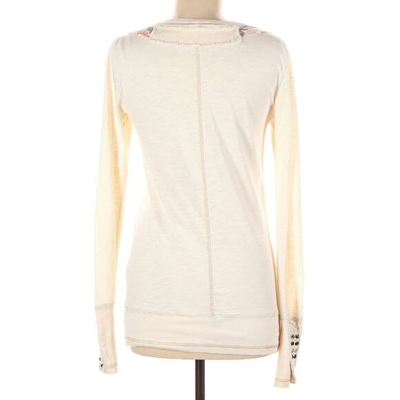 Free People Vintage Patchwork Boho Stud Cuff Studded Henley - Picture 3 of 4